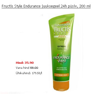 Allahindlus - Fructis Style Endurance juuksegeel 24h püsiv, 200ml