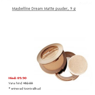 Allahindlus - Maybelline Dream Matte puuder, 9g