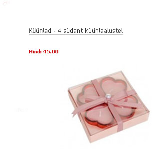 Allahindlus - Küünlad - 4 südant küünlaalustel