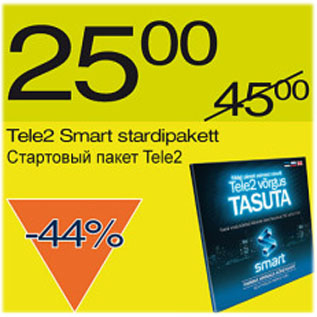 Allahindlus - Tele2 Smart stardipakett