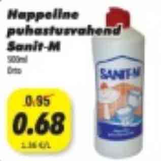 Allahindlus - Happeline puhastusvahend Sanit-M