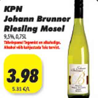 Allahindlus - KPN Johann Brunner Riesling Mosel