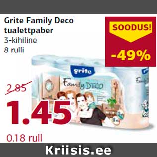 Allahindlus - Grite Family Deco tualettpaber