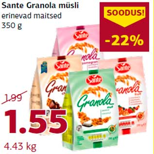 Allahindlus - Sante Granola müsli