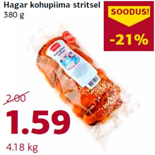 Allahindlus - Hagar kohupiima stritsel 380 g