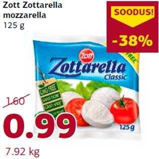 Allahindlus - Zott Zottarella mozzarella 125 g