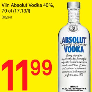 Allahindlus - Viin Absolut Vodka