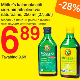 Allahindlus - Möller`s kalamaksaõli sidrunimaitseline või naturaalne