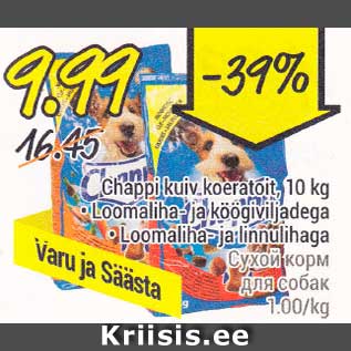 Allahindlus - Chappi kuiv koeratoit, 10 kg