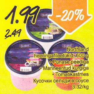 Allahindlus - Northland heeringafileetükid, 600 g