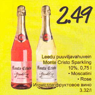 Allahindlus - Leedu puuviljavahuvein Monte Cristo Sparkling