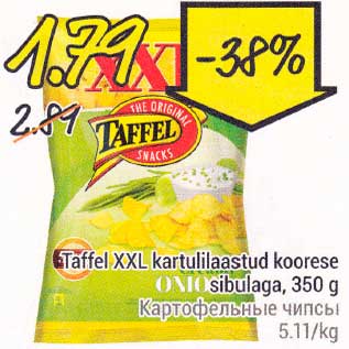 Allahindlus - Taffel XXL kartulilaastud koorese sibulaga, 350 g