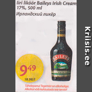 Allahindlus - Iiri liköör Baileys Irish Cream