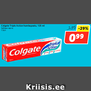 Allahindlus - Colgate Triple Action hambapasta, 125 ml