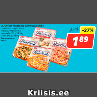 Allahindlus - Dr. Oetker Ristorante külmutatud pitsa