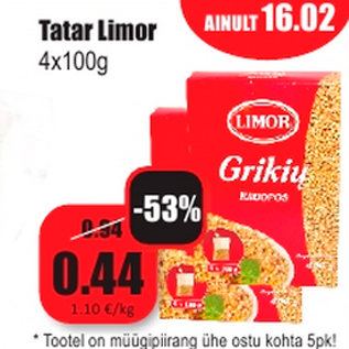 Allahindlus - Tatar Limor 4x100g