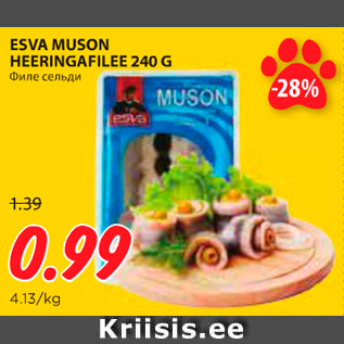 Allahindlus - ESVA MUSON HEERINGAFILEE 240 G