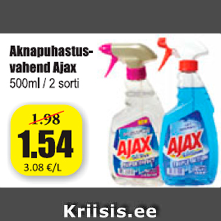 Allahindlus - Aknapuhastusvahend Ajax