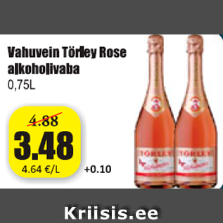 Allahindlus - Vahuvein Törley Rose alkoholivaba 0,75 l