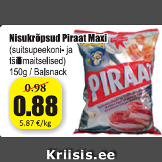 Allahindlus - Nisukrõpsud Piraat Maxi