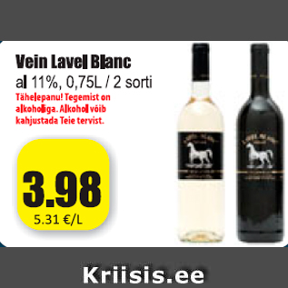 Allahindlus - Vein Lavel Blanc