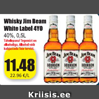 Allahindlus - Whisky Jim Beam White Label 4YO