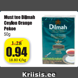 Allahindlus - Must tee Dilmah Ceylin Orange Pekoe 50 g