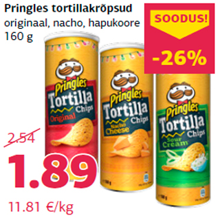 Allahindlus - Pringles tortillakrõpsud