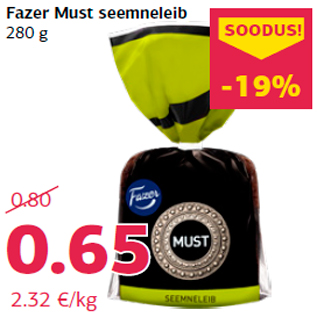 Allahindlus - Fazer Must seemneleib 280 g