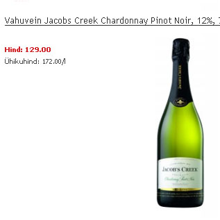 Allahindlus - Vahuvein Jacobs Creek Chardonnay Pinot Noir