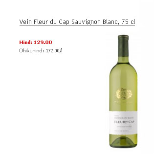 Allahindlus - Vein Fleur du Cap Sauvignon Blanc