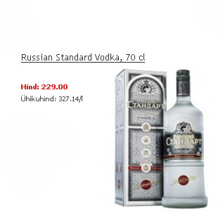 Allahindlus - Russian Standard Vodka