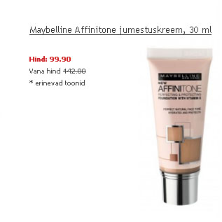 Allahindlus - Maybelline Affinitone jumestuskreem