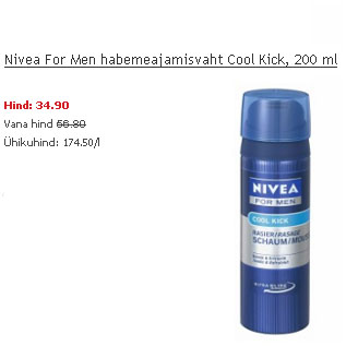 Allahindlus - Nivea For Men habemeajamisvaht Cool Kick