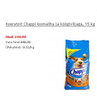 Allahindlus - Koeratoit Chappi loomaliha ja köögiviljaga