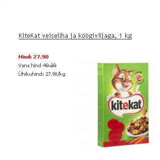 Allahindlus - Kitekat veiseliha ja köögiviljaga