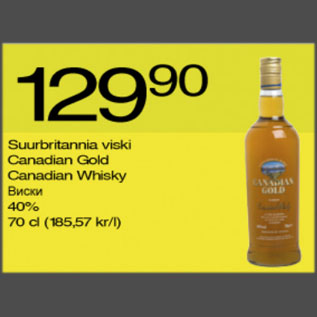 Allahindlus - Suurbrutannia viski Canadian Gold Canadian Whisky