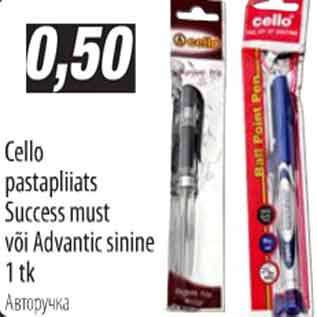 Allahindlus - Cello pastapliiats Success must või Advantic sinine