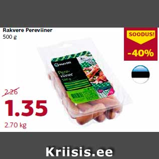 Allahindlus - Rakvere Pereviiner 500 g