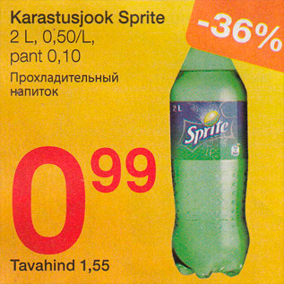 Allahindlus - Karastusjook Sprite, 2 l