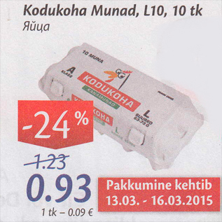 Allahindlus - Kodukoha Munad, L 10, 10 tk