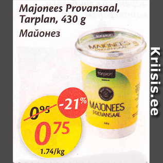 Allahindlus - Majonees Provansaal, Tarplan, 430 g