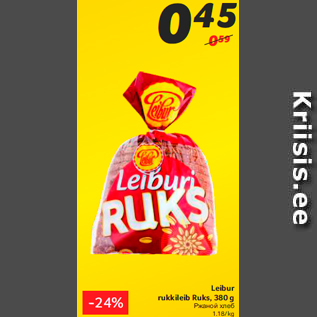 Allahindlus - Leibur rukkileib Ruks, 380 g