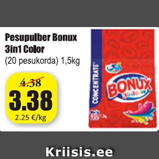 Allahindlus - Pesupulber Bonux 3in1 Color