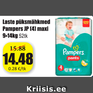 Allahindlus - Laste püksmähkmed Pampers JP (4) maxi