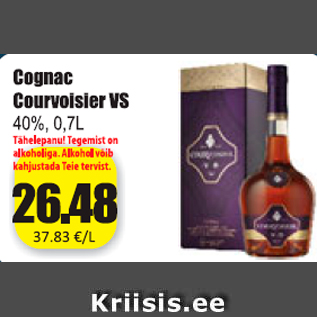 Allahindlus - Cognac Courvoisier VS