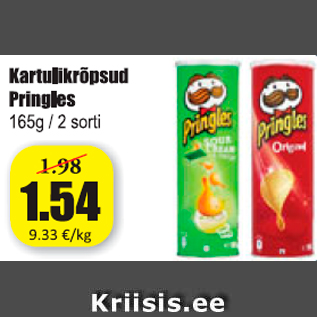 Allahindlus - Kartulikrõpsud Pringles