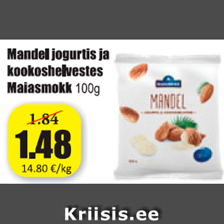 Allahindlus - Mandel jogurtis ja kookoshelvestes Maiasmokk 100 g