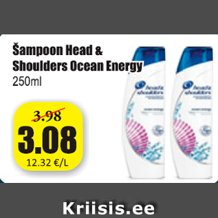 Allahindlus - Šampoon Head & Shoulders Ocean Energy 250 ml