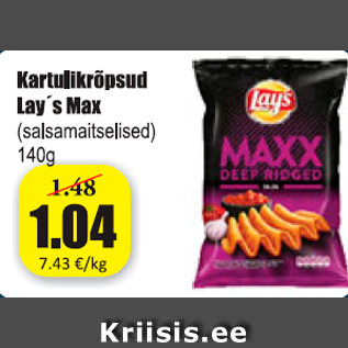 Allahindlus - Kartulikrõpsud Lay´s Max